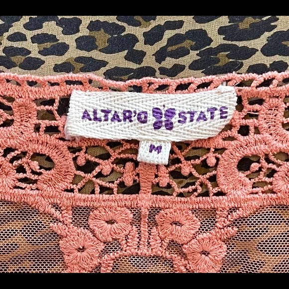 ALTAR’D STATE SZ M MESH AND LACE TOP BOHO BLOUSE - Picture 7 of 9